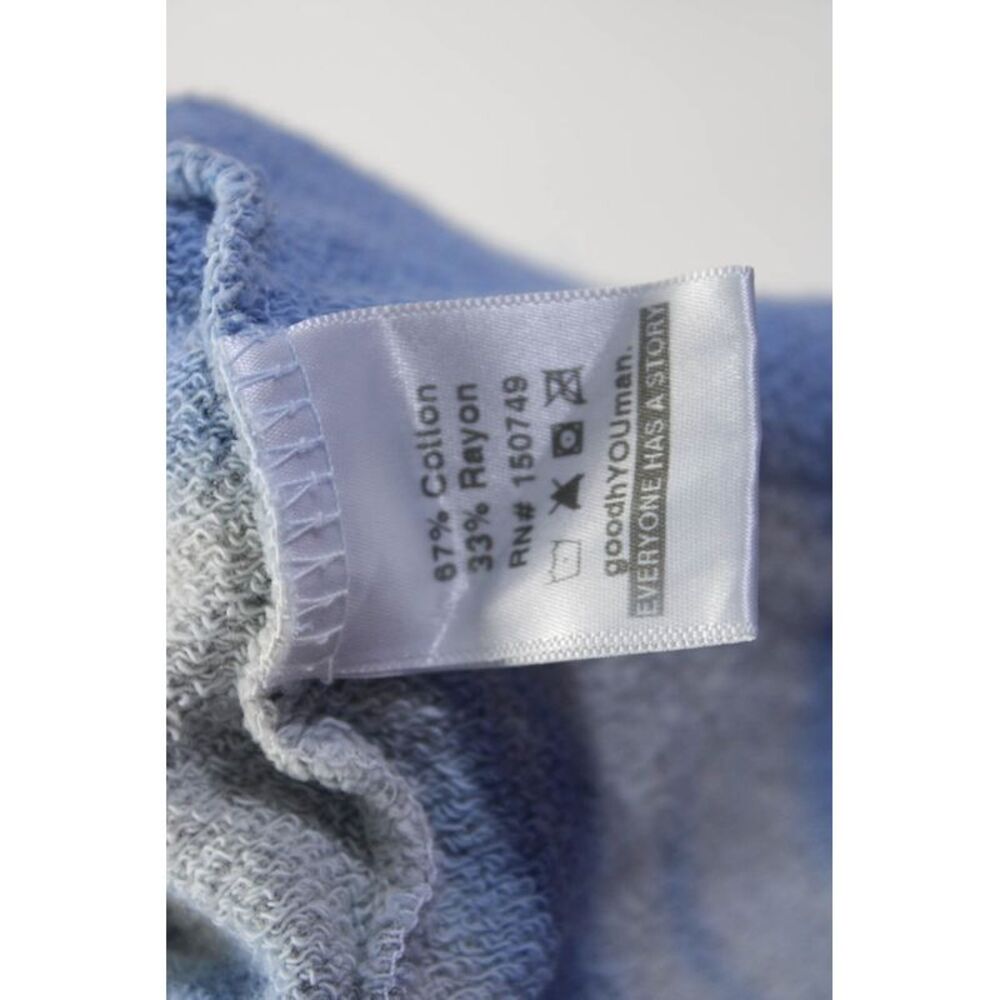 Good Hyouman Womens Knit Tie Dye Hooded Sweatshirt Pullover Blue Size L - Picture 5 of 6